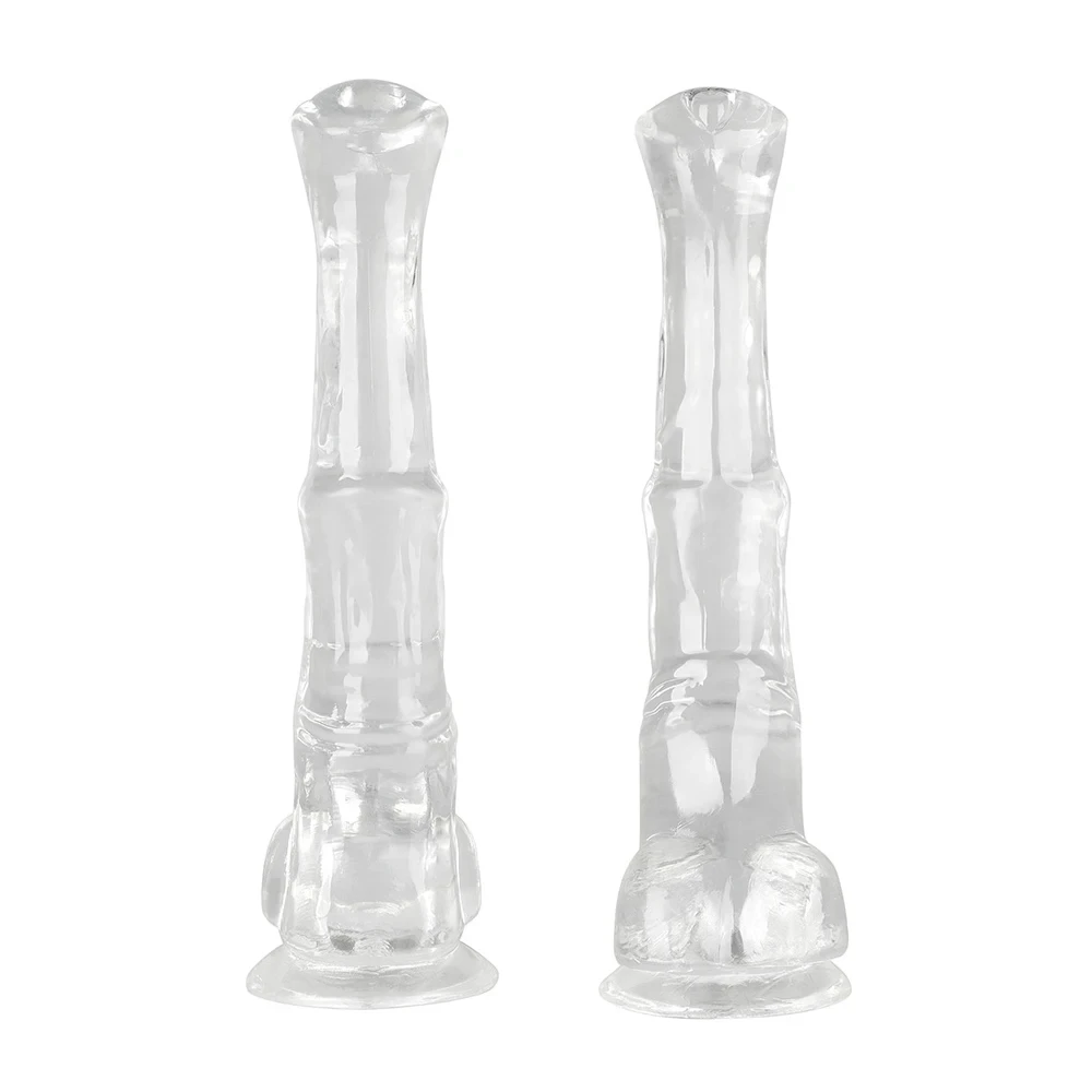 Horse Animal Simulation Dildo Strong Suction Cup Transparent Anal Plug Big Stallion Donkey Penis Huge Vestibule Fisting Expander