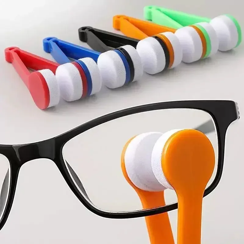 Mini Portable Glasses Cleaning Rub Eyeglass Sunglasses Multifunctional Glasses Cleaning Brush Microfiber Cleaner Clean Brushes