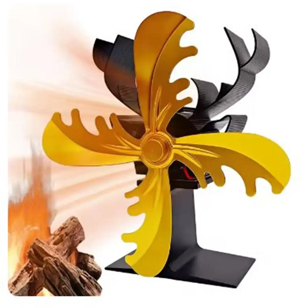 Wood Stove Fan Featuring Charming Reindeer Design Enhances Comfort with Silent Operation and Efficient Heat Flow