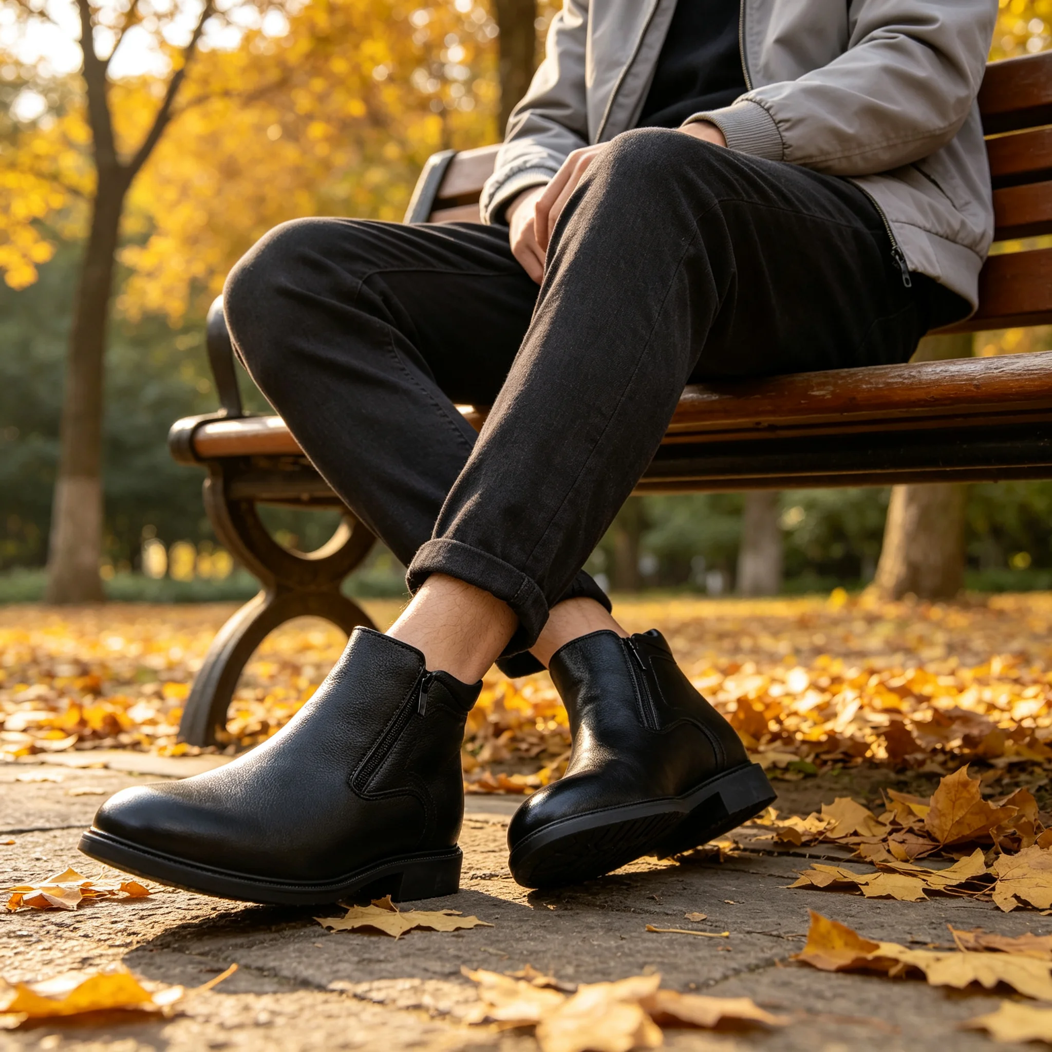 데사이 남성용 넓은 발볼의 옆면 지퍼 부츠, 인조 가죽 - Men Formal Wear With Boots 리뷰 및 가격