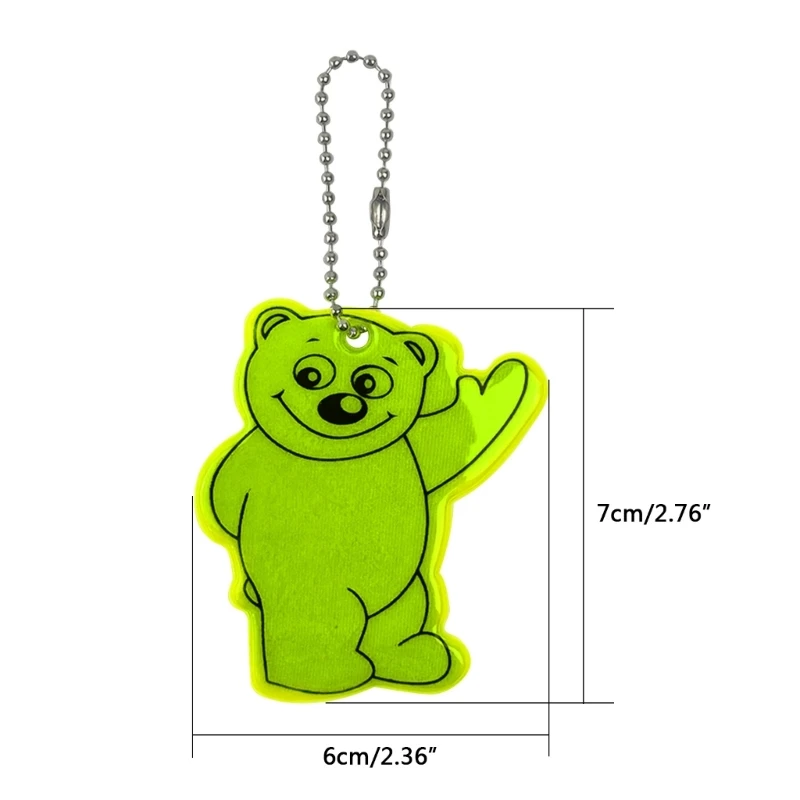 Seguro Reflective Bear Gear Keychain, refletores de segurança infantil Chaveiros, mochila, carrinhos, jaquetas, chaveiro reflexivo