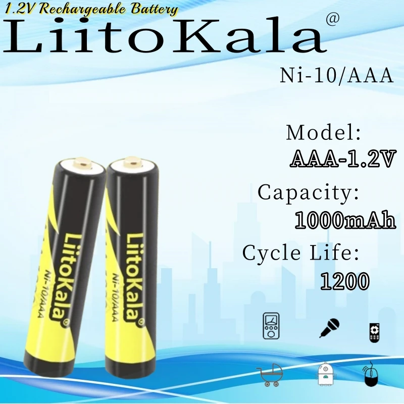 LiitoKala aaa1.2V AAA 1.2V AA 2600mAh Ni-MH Rechargeable Battery for Temperature Gun Remote Control Mouse Toy Batteries