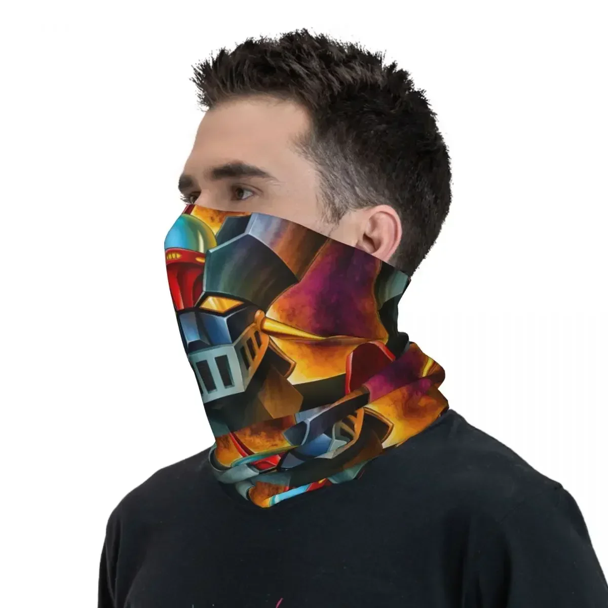 Mazinger Z Bandana Neck Gaiter Printed Mask Scarf Warm Headband Running For Men Women Adult Breathable