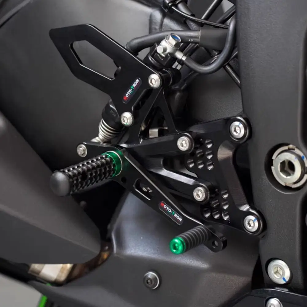 MOTO TRON Motorcycle CNC Adjustable Rear Set Rearsets Footrest Foot Rest  For  KAWASAKI ZX6R  ZX-6R ZX636 2009-2026
