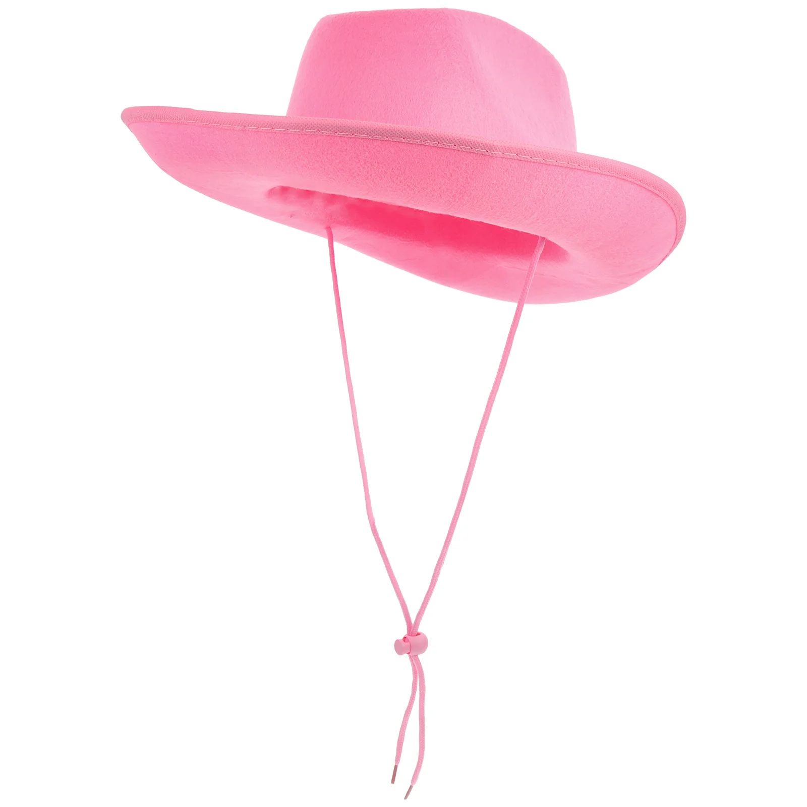 

Pink Felt Western Cowboy Hat Adjustable Tape Cowgirl Headgear Party Costume Supplies Halloween Dress-Up Fashion Sun Block Hat