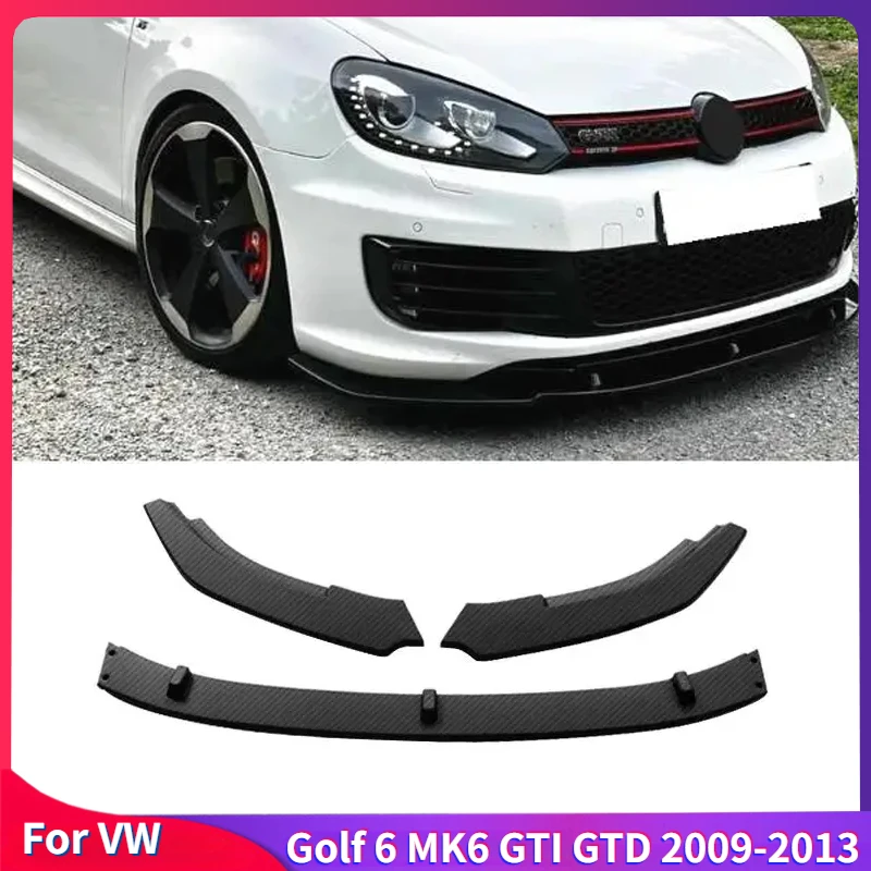 

Car Front Bumper Lip Spoiler Splitter Diffuser Cover Deflector Accessories Tuning for Volkswagen VW Golf 6 MK6 GTI GTD 2009-2013