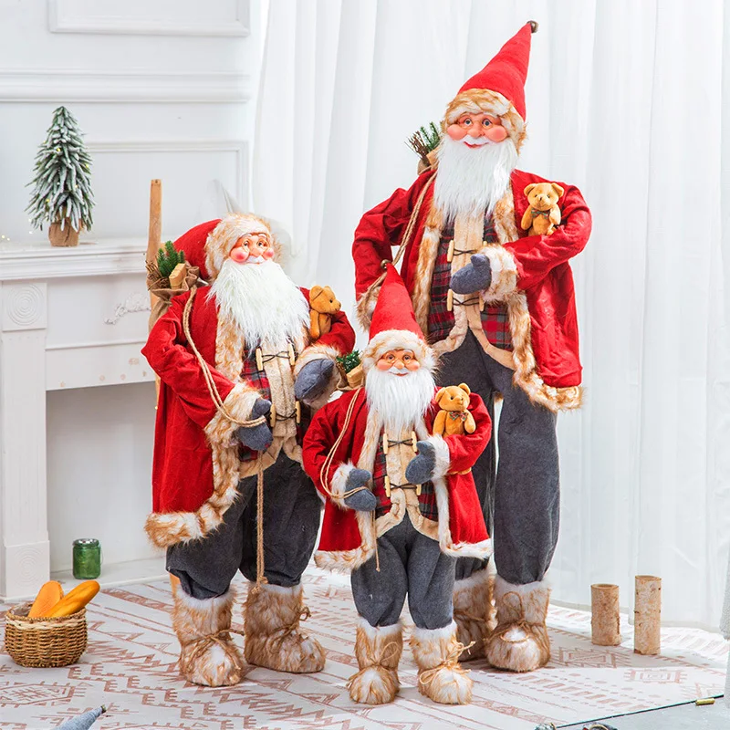 New 60cm Santa Claus Doll 2023 Christmas Ornament Gifts Merry Christmas Decorations For Home Navidad Natal Gifts New Year 2024