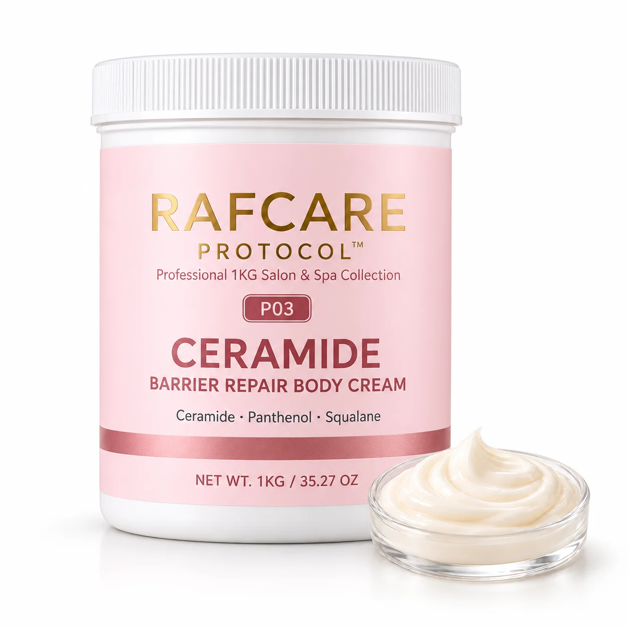 1KG Ceramide Barrier Repair Body Cream Professional Salon Spa Moisturizer Wholesale OEM Private Label RAFCARE PROTOCOL