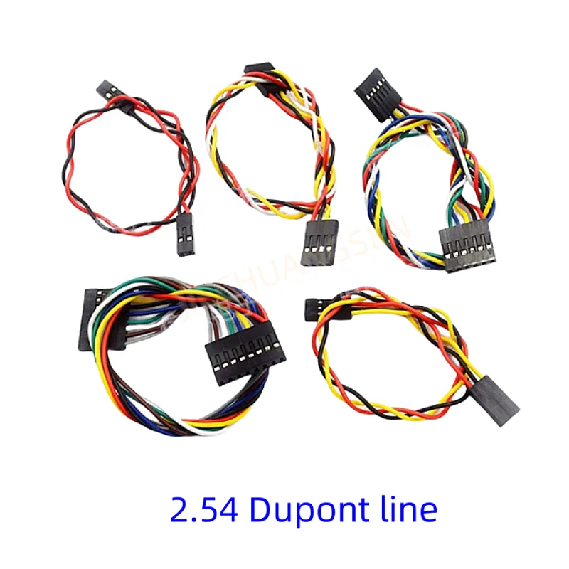 5PCS/LOT 2.54 DuPont 2P/3P/4P/6P/8P Dual-Head With Seat Son Connection Cable Length 20CM