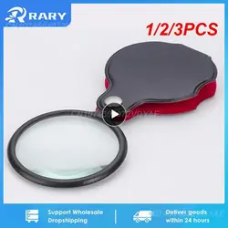 1/2/3PCS Car Accessories Magnifier Leather Folding Portable Magnifying Glass Faux 50mm Faux Leather Cover Magnifying Glass