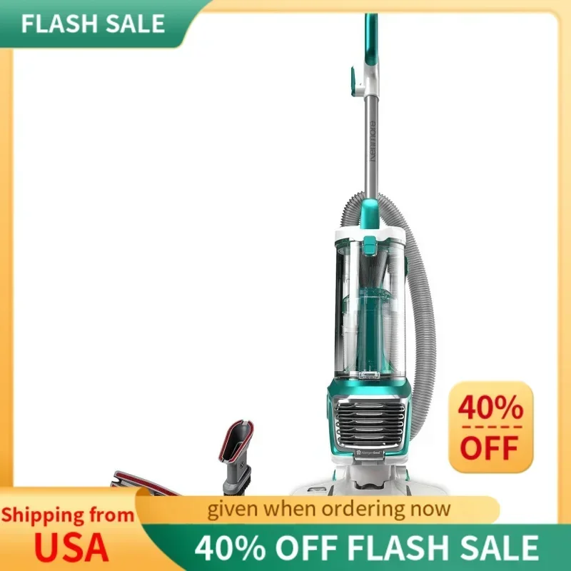 QWKenmore DU2012 مكنسة كهربائية مستقيمة بدون كيس بمحركين، منظف سجاد خفيف الوزن مع خرطوم 10 بوصة، فلتر HEPA، 2 تنظيف أيضًا