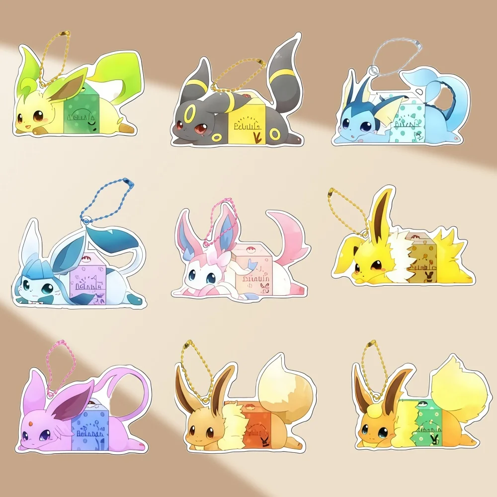 

For Pokemon Jolteon Eevee Umbreon Sylveon DIY Cartoon Acrylic KeyChain Backpack Accessories Pendant Anime Classics Collection
