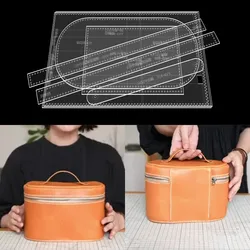 New Fashion Cosmetic Bag Organizer DIY Leather Tool Acrylic Template Handmade Leather Craft Bag Tem