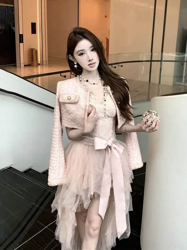 

Korean Style Rich Girl Dress Set Strapless Long Skirt And Top Two-Piece Suit Comfortable Micro Elastic High Waist round ...
