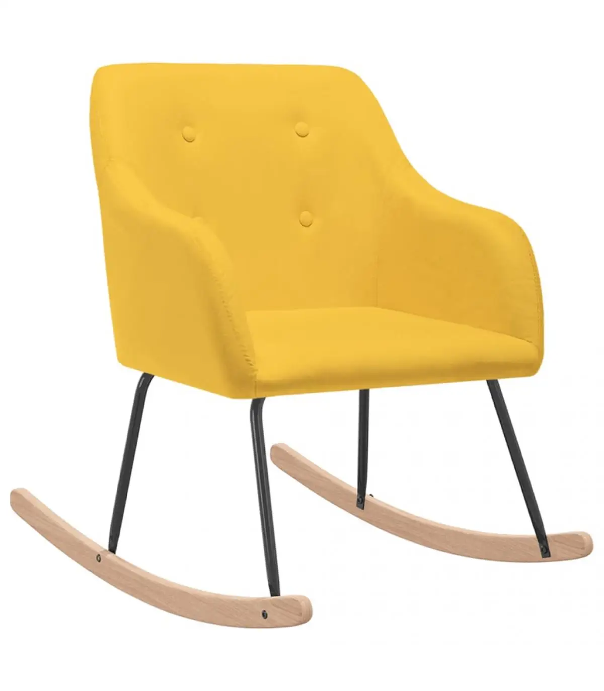 Yellow fabric rocking chair