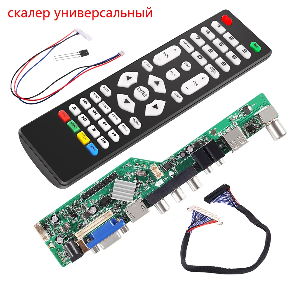 

Universal LCD TV Controller 3663 New Digital Signal DVB-C DVB-T2 DVB-T Driver Board UPGRADE 3463A Russian USB play LUA63A82