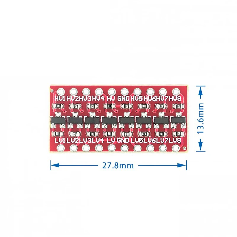 I2C IIC 8 Channel Logic Level Converter Module Bi-Directional Module   Step Up 3.3V To 5V
