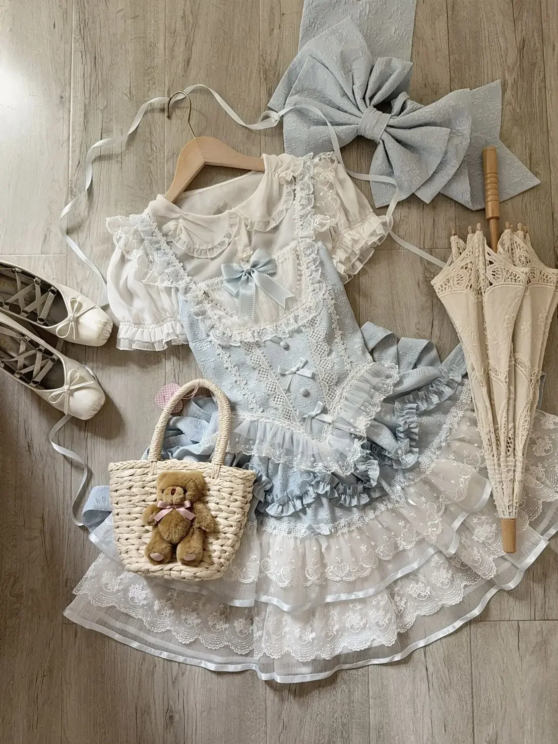 Sweet Lolita Style Pink Suspender Dress Jsk Summer 2025 Japanese Women's Cute Bow Lace Princess Dress Girls Daily Birthday Dress