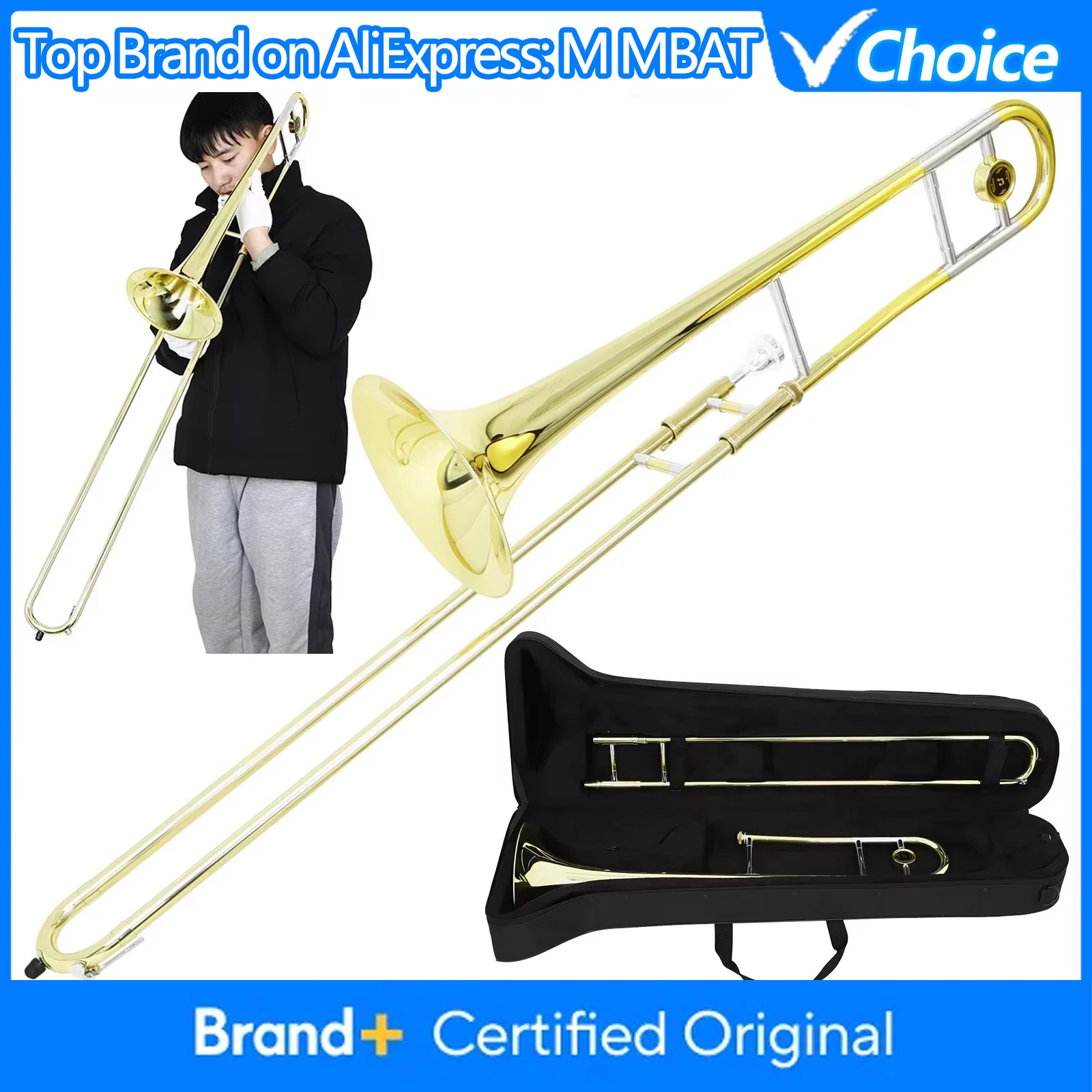 

Тромбон M MBAT Alto Trombone, латунный, лакированный, в тональности Си-бемоль, с мундштуком, чистящей салфеткой и чехлом, духовой инструмент