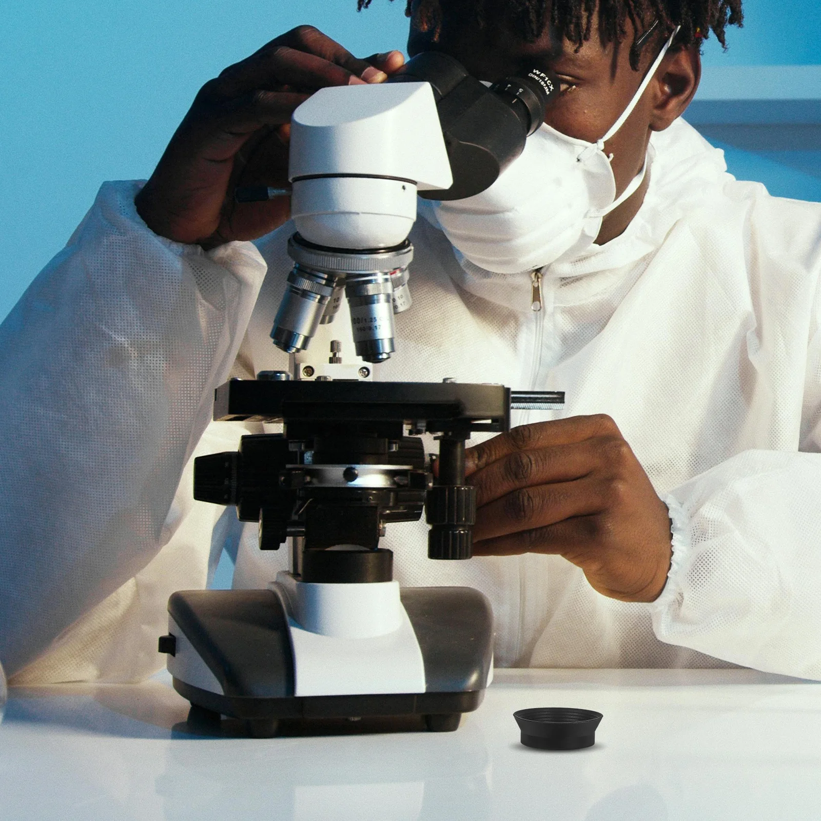 Tazza per oculare per microscopio da 2 pezzi: copertura per oculare in gomma per microscopio stereo da 32-35 mm, telescopio, uso in laboratorio, accessori per cannocchiale durevoli