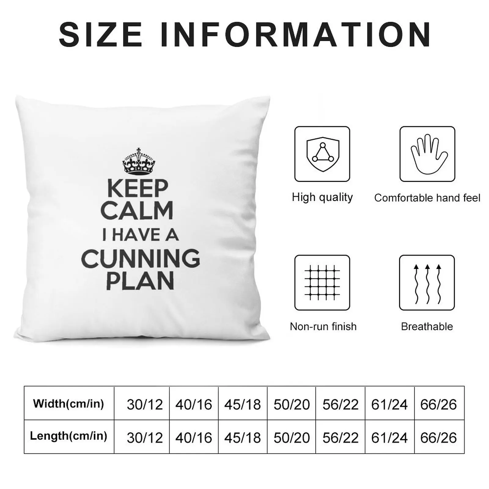 Keep Calm - I Have A Cunning Plan Throw Pillow Sofa Decorative Covers Luxury Pillow Case Embroidered Cushion Cover pillow