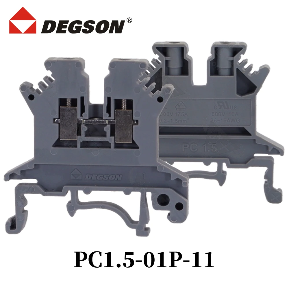 10Pcs DEGSON PC1.5-01P-11-00ZH D-PC1.5 Din rail terminal blocks Connector PC1.5 Phoenix Contact Lead Lead 7439-92-1 17.5A 500V