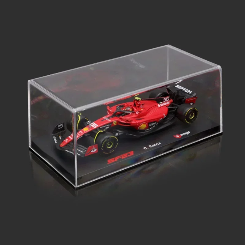 Bburago 1/43 F1 Ferrari SF-23 2023 16#Leclerc 55#Sainz Formula One Car Model With Hardcover Acrylic Box Alloy Car Collection Toy