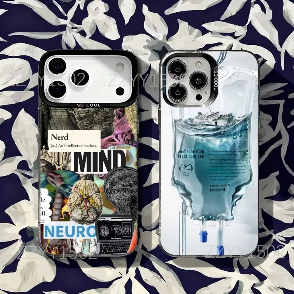 

Medical Human Anatomy Phone Case For iPhone 17,16,15,14,13,12,X,8,Pro,Max,Plus,SE4,Air,Mini HD Black IMD Matte