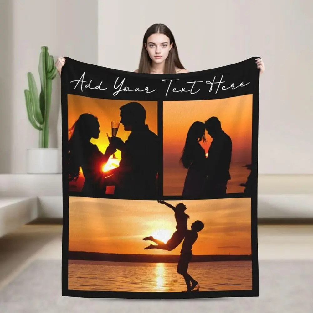 بطانيات مخصصة للآباء الشخصية تضيف اسم الشعار نص الصورة بطانية رمي مخصصة #2