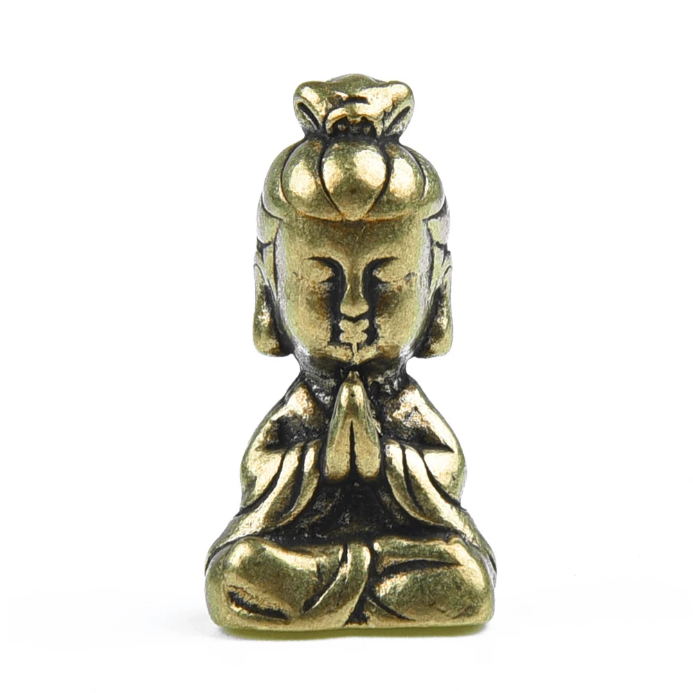 Conveniente Buddha Figurine Display, interior ornamento miniatura, bronze Desk Statue, sala de estar casa