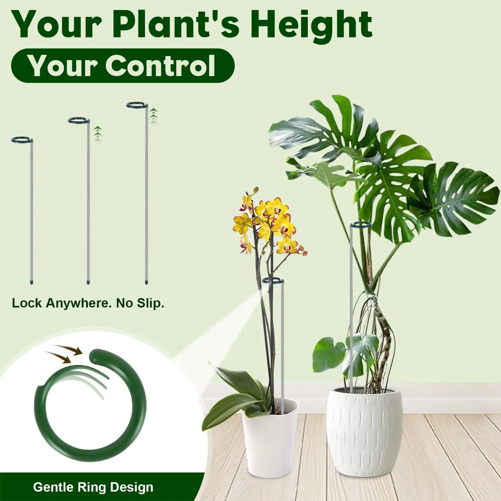 

10pcs Plant Support Pile Stand Plant Adjustable Height for Flowers Greenhouses Arrangement Fixing Rod Holder Garden Tools