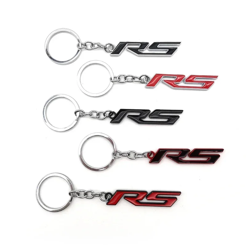 RS Logo Metal Car Keychain Holder for Chevrolet Cavalier Onix Cruze Aveo Silverado Auto Key Rings Accessories