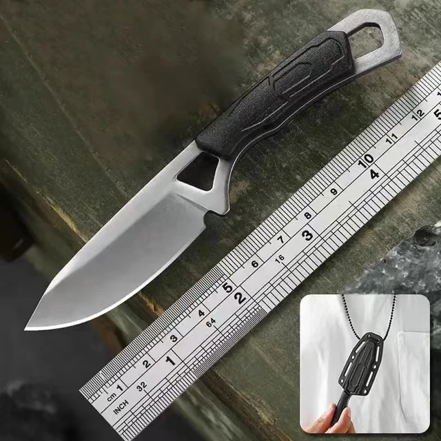 Men Fixed Knife D2 Blade Small Straight Jackknife Tactical Hunting Survival Bushcraft Knives Outdoor Hand Tools With Sheath