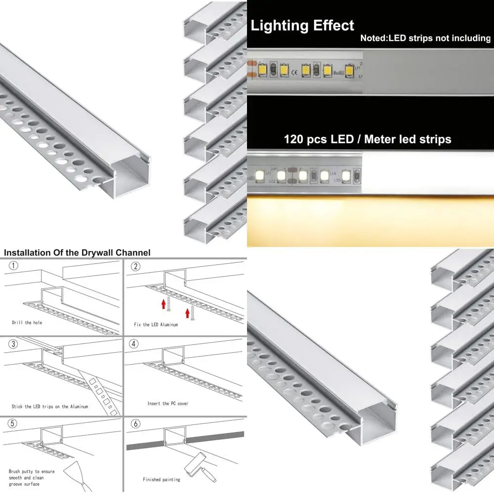 

2 Meter Recessed LED Aluminum Channel for LED Strips, Ideal for Wider Strips like Hue (Single Edge)