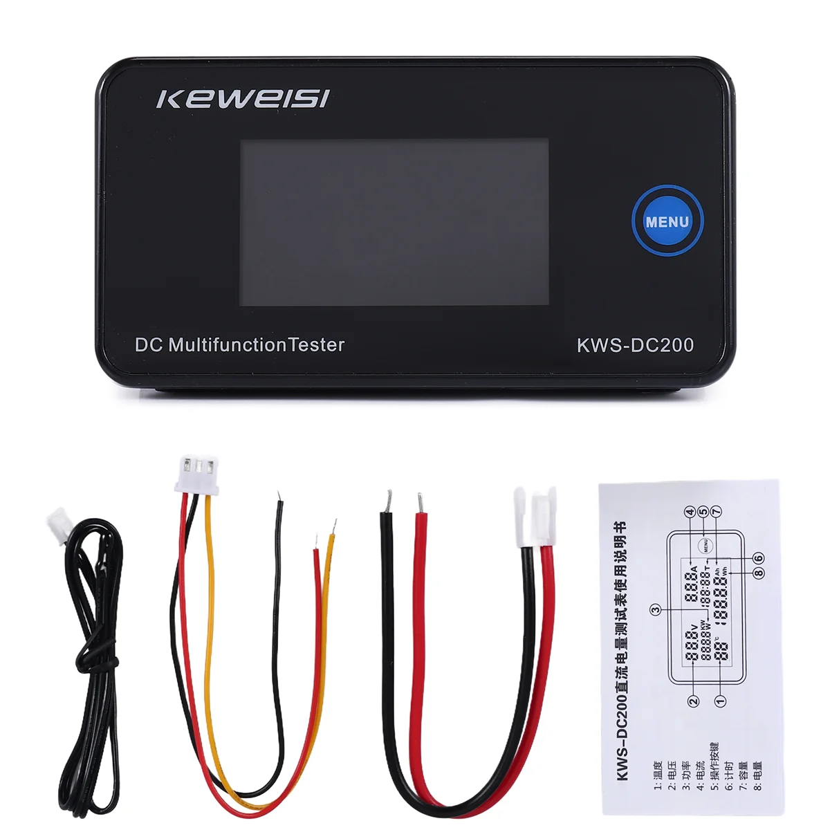 KEWEISI DC 0-200V Voltmeter Ammeter KWS Power Energy Meter LED Digital DC Wattmeter Electric Meter,10A