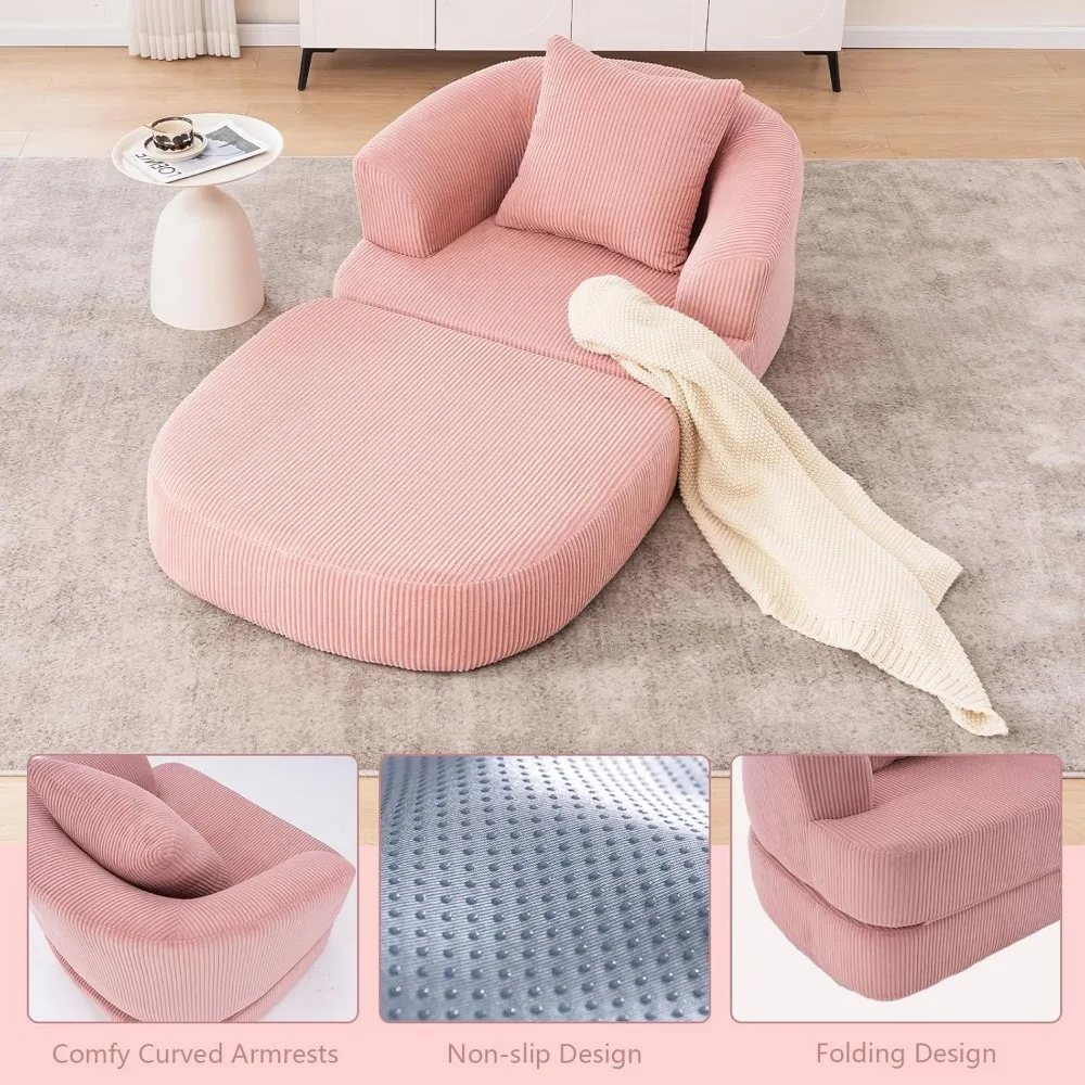 سرير أريكة قابل للطي، كرسي نوم سروال قصير مع وسادة ومساند للذراعين، كرسي أريكة فردي من إسفنج الذاكرة، أريكة أرضية مريحة للبالغين، Por #5