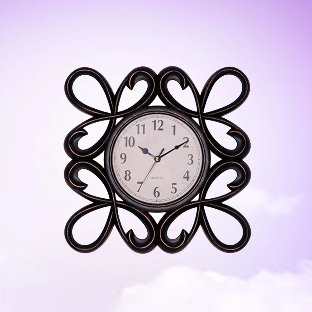 

Clocks for Living Room Decor Vintage Wall Dial Black Kitchen Decorative European Silent