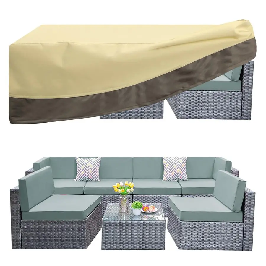 

Чехлы для мебели для патио, чехлы для уличной столовой, водонепроницаемые холщовые прямоугольные чехлы для патио 650D для уличной мебели, лужайки,