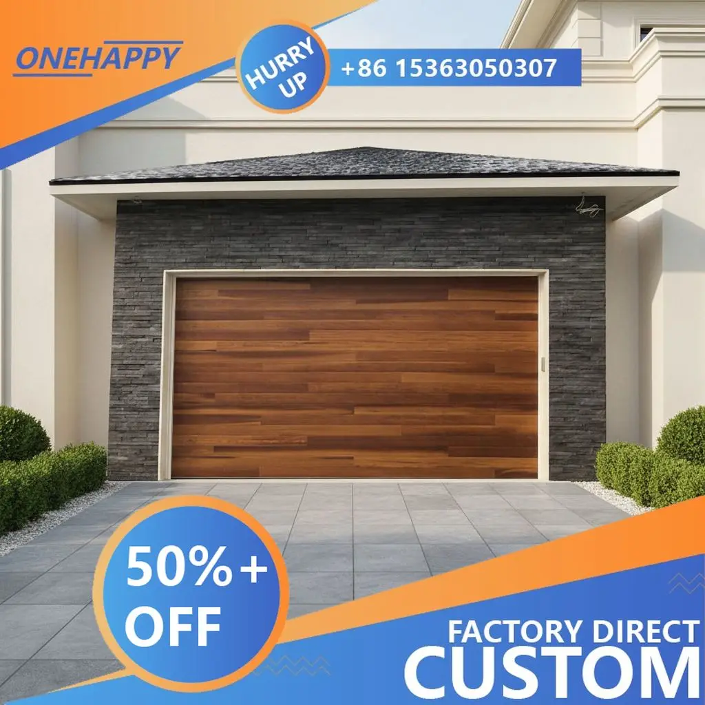 Any Size Custom Minimalist Wabi Sabi Texture Aluminum Garage Door Matte Plain Tone Remote Auto Artistic Residential Entry Door