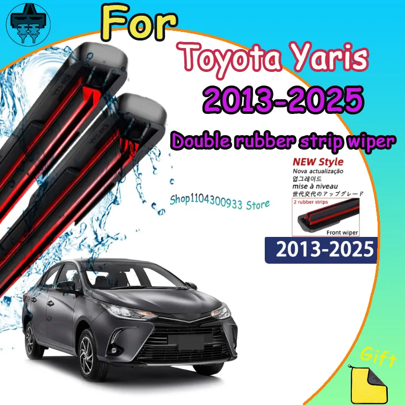 

Front Wiper Blades Car Windscreen Auto Window Accessories For Toyota Yaris 2013-2025 2014 2015 2016 Compatible Durable Silent