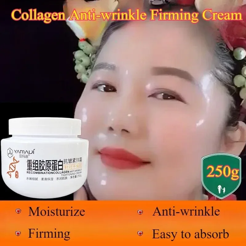 Advanced Hydrating Face Cream Infused with Collagen for 72H Moisture, Wrinkle Reduction & Skin Brightening - 8.8oz