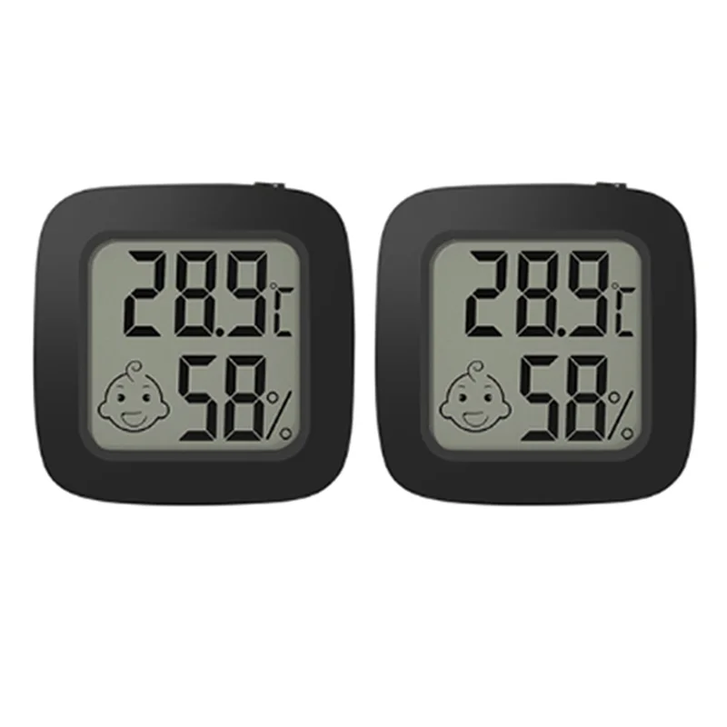 ABBP-2X ミニ LCD デジタル温度計湿度計磁気温度計湿度センサー気象ステーションブラック