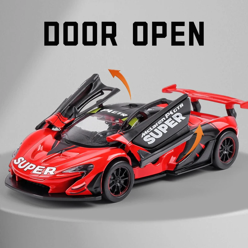 1:32 Mclaren P1 GTR Alloy Car Model Light & Sound Effect Diecast Car Toys for Boys Birthday Gift Toys Car Collection