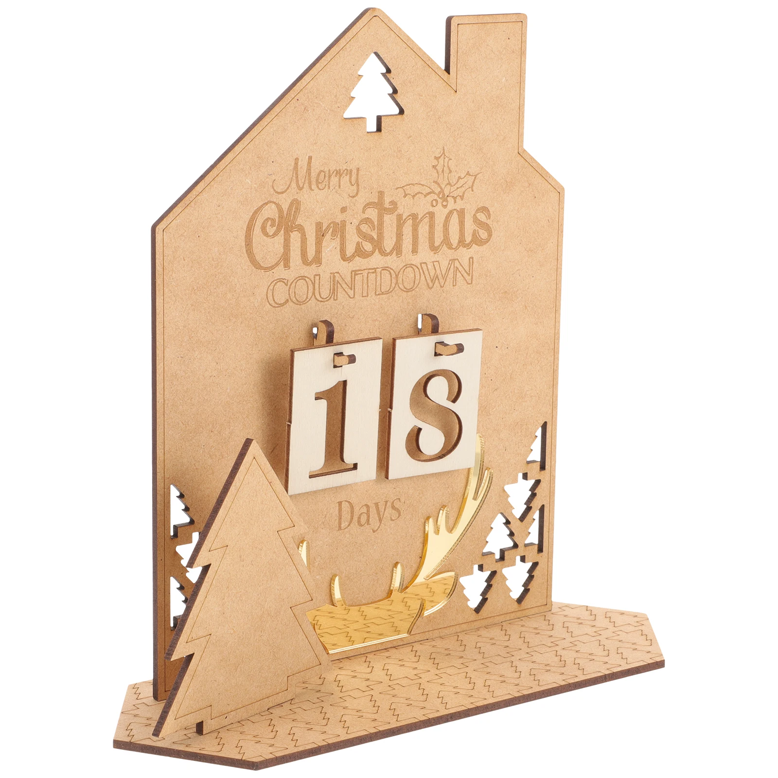 

Xmas Calendar Decor Wooden House Decorations Desk Calendars Christmas Desktop