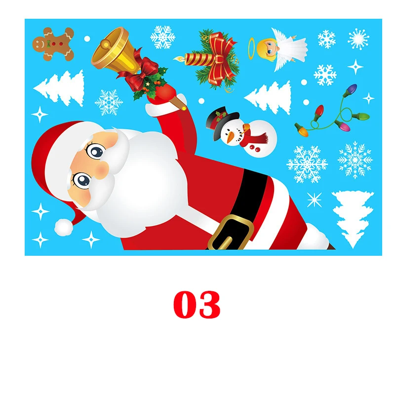 Christmas Santa Claus Window Stickers Creative Cartoon Elk Stickers Winter Festival Stickers Decoration Christmas Decorations