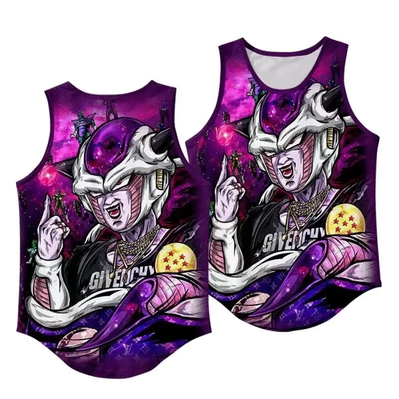 Dragon Ball culturismo camiseta sin mangas muscular de secado rápido camiseta interior sin mangas para hombre Anime Goku impresión 3D gimnasio deportes top de manga corta