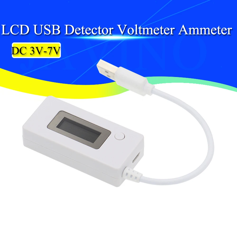 LCD USB Detector Voltmeter Ammeter Mobile Power Charger Capacity Tester Meter Voltage Current Charging Monitor 3V-7V DC 3-7V