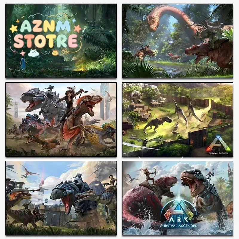 Poster du jeu populaire ARK Survival Evolved, peinture sur toile sur le thème des dinosaures, impression artistique murale pour la décoration de la salle de jeux G