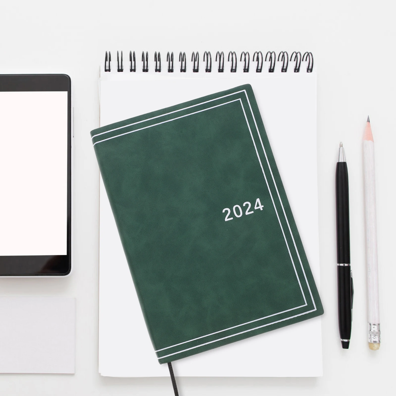 Daily Planner Agenda Book Calendars Self Discipline Habit Tracker Fitness Journal Workout Notebook Green Color Time Management