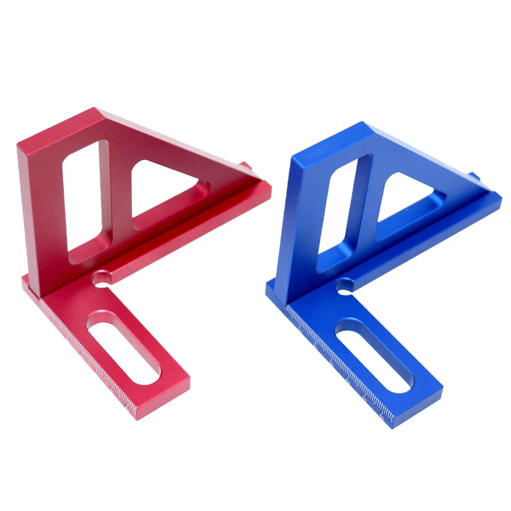 1pcs 45/90 Degree Woodworking Square Ruler 3D Multi Angle Measuring Ruler Square Hole Scribing Ruler Carpenter Tools Accessories